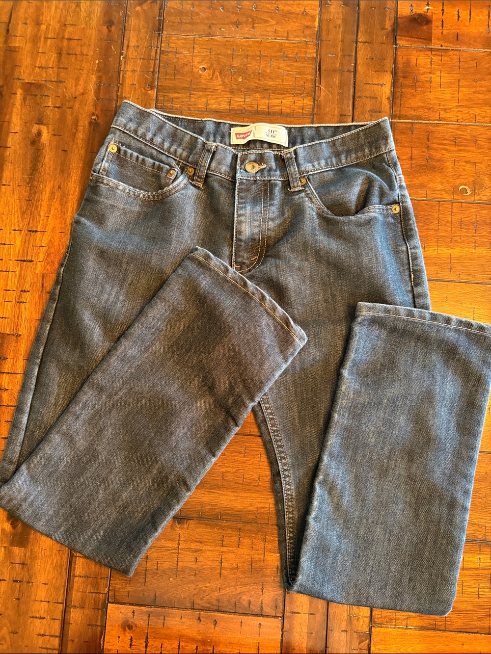 Levi's 511 Youth Dark Blue Straight-Leg Jeans - Sz 16 - Classic, Denim